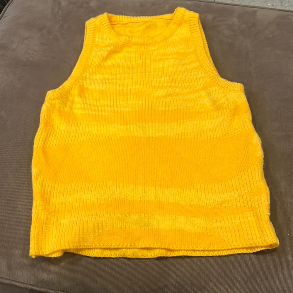 Yellow stripped halter top